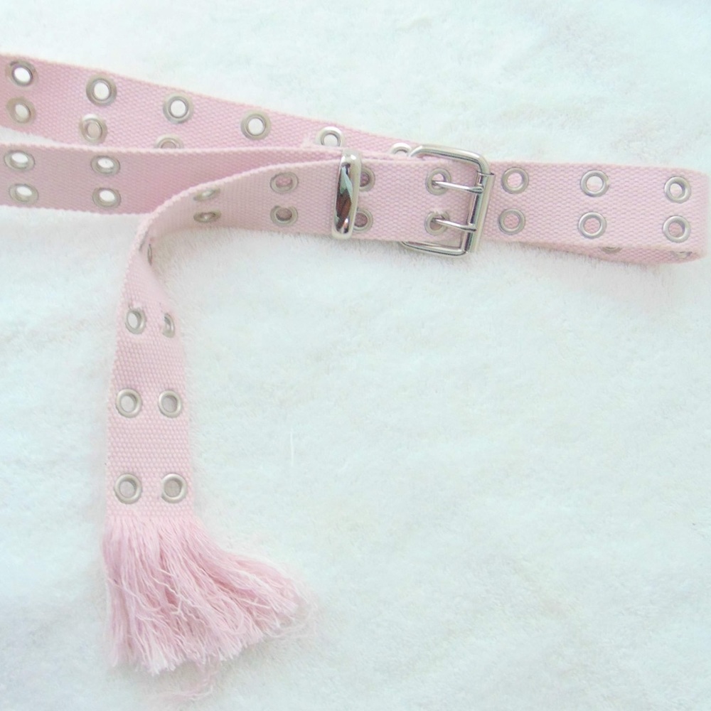 Pastel pink double grommet  belt